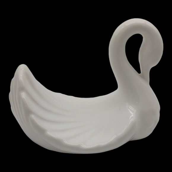 Andre Richard Vintage Swan White Porcelain Soap Trinket Dish Baby Shower Decor - Picture 4 of 10